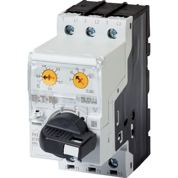 Motor-protective circuit-breaker, Complete device with AK lockable rotary handle, Electronic, 0.3 - 1.2 A, 1.2 A, With overload release, Screw termina image 3