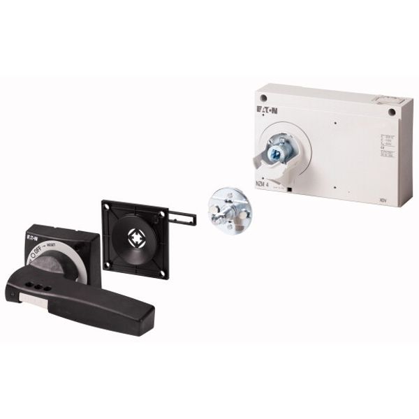 Door coupling rotary handle, black, lockable, max 60mm shaft, size 4 image 1
