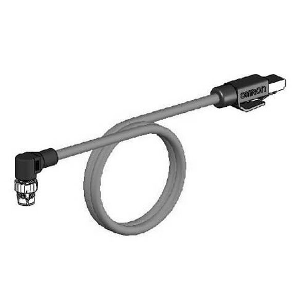 Ethernet Cat.5 cable, PVC, M12 right-angle plug/RJ45, 1 m image 1