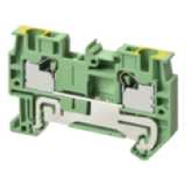 Ground DIN rail terminal block with push-in plus connection for mounti image 1