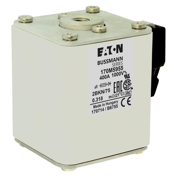 Fuse-link, high speed, 400 A, AC 1000 V, size 2, 59 x 77 x 75 mm, aR, IEC, UL, single indicator image 24