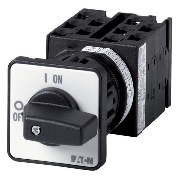 Ammeter selector switches, T0, 20 A, centre mounting, 5 contact unit(s), Contacts: 9, 90 °, maintained, With 0 (Off) position, 3-0-1-2, Design number image 3