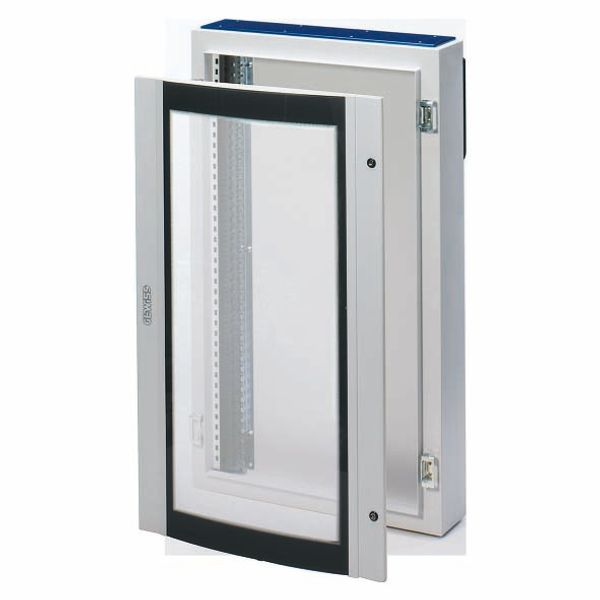 CVX DISTRIBUTION BOARD 160E - SURFACE-MOUNTING - 600x600x180 - IP40 - WITH FLATGLASS DOOR - WITH EXTRACTABLE FRAME- GREY RAL7035 image 2