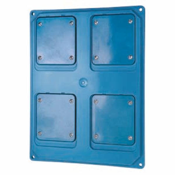 QMC16/63 - FLANGED PANEL - 4 FLUSH MOUNTING FLANGES 16/32A - LIGHT BLUE image 2