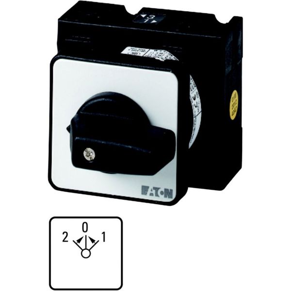 Changeoverswitches, T0, 20 A, centre mounting, 1 contact unit(s), Contacts: 2, 45 °, momentary, With 0 (Off) position, with spring-return from both di image 1