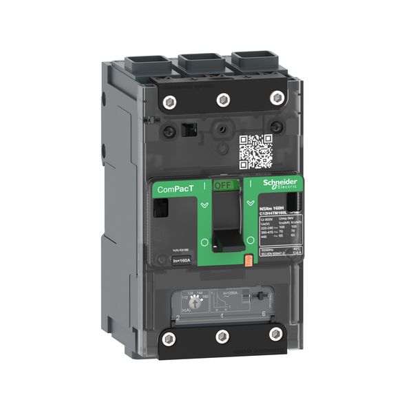 Circuit breaker, ComPacT NSXm 100N, 50kA/415VAC, 3 poles, TMD trip unit 50A, EverLink lugs image 4