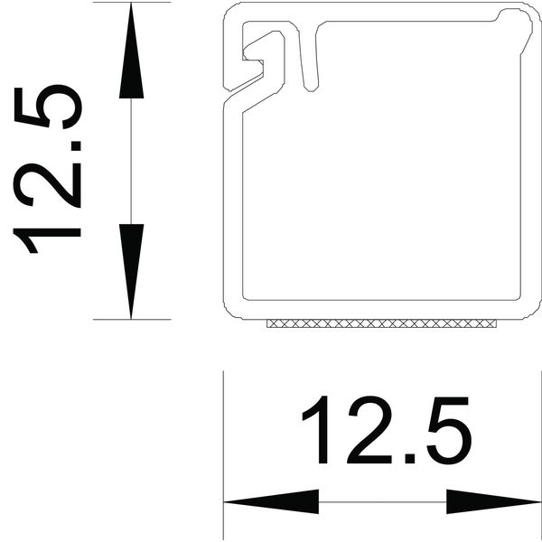 WDKMD12CW Mini trunking w. adhesive film and hinged upper part 12x12x2000 image 2