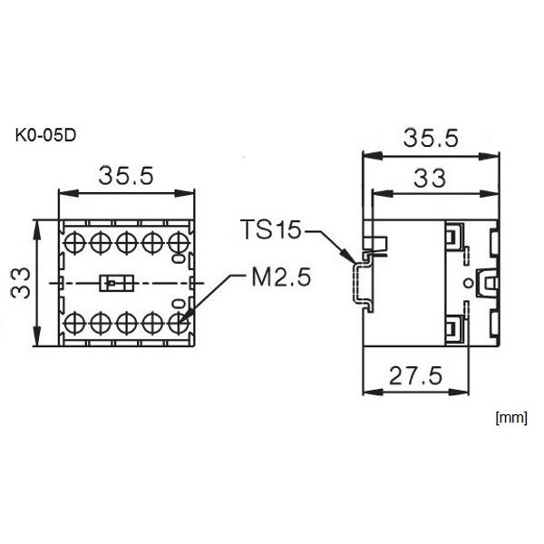 Micro Contactor 3NO+1NC, 2,2kW, 5A, 24VDC image 3