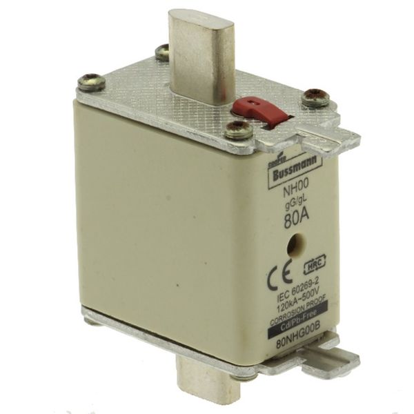 Fuse-link, low voltage, 80 A, AC 500 V, NH00, gL/gG, IEC, dual indicator image 4