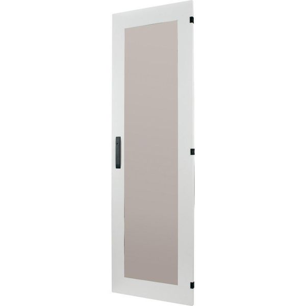 Section door with glass window, closed IP55, left or right-hinged, HxW = 1400 x 650mm, grey image 3