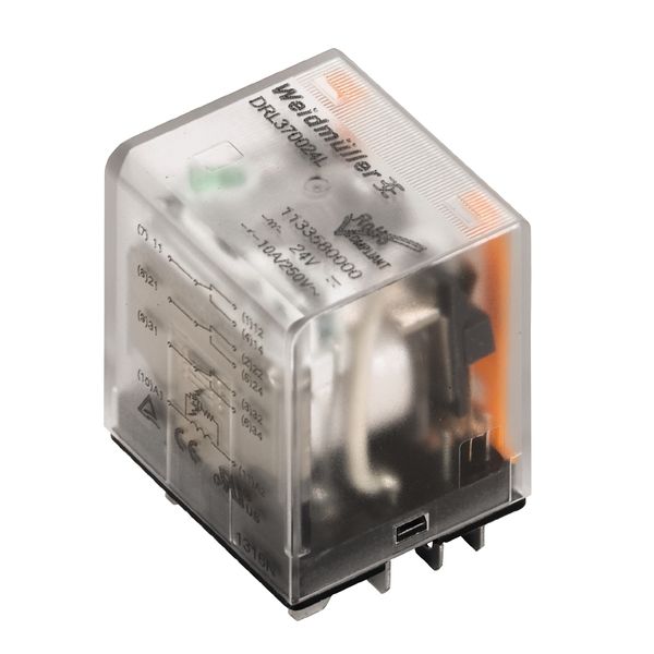 Miniature power relay, 24 V DC, Green LED, 3 CO contact (AgSnO) , 250  image 2