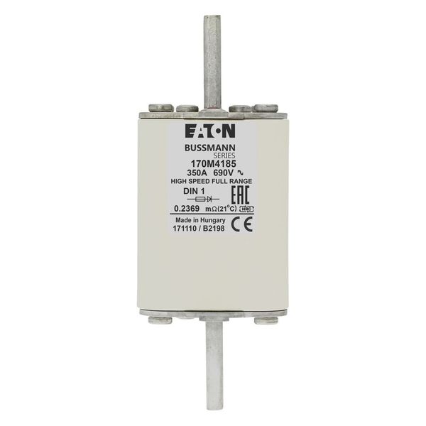 Fuse-link, high speed, 350 A, AC 690 V, DIN 1, 52 x 66 x 135 mm, gR, DIN, IEC, single indicator image 15