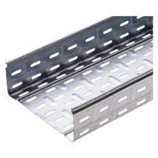 CABLE TRAY WITH TRANSVERSE RIBBING IN GALVANISED STEEL BRN65 - WIDTH 395MM - FINISHING HDG image 1