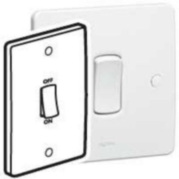 Synergy™ - Double pole switch - Double pole - 45 A 250 V~ - 146x86 mm - White image 1