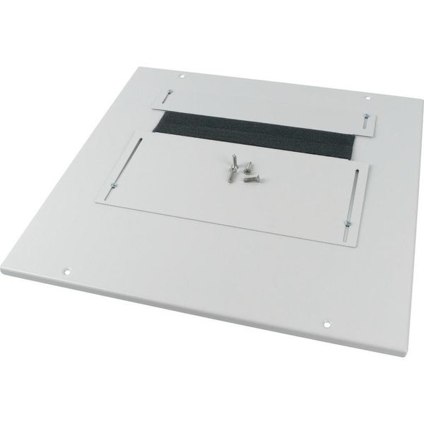 Bottom-/top plate, adjustable flange plates, for WxD = 600 x 500mm, IP30, grey image 3