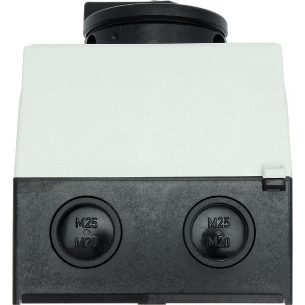 Main switch, P1, 32 A, surface mounting, 3 pole, 1 N/O, 1 N/C, STOP function, With black rotary handle and locking ring, Lockable in the 0 (Off) posit image 18