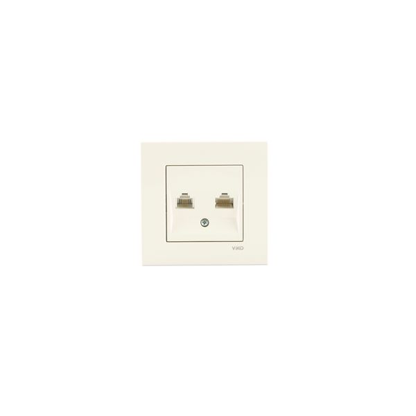 Karre Beige Data+Numerical Phone Socket (CAT6+CAT3) image 1