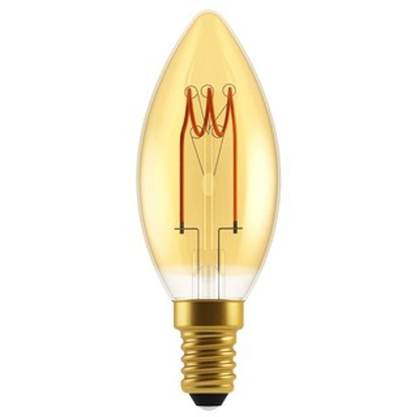 LED Filament Bulb - Candle C35 E14 2.5W 136lm 1800K Gold 320°  - Dimmable image 1