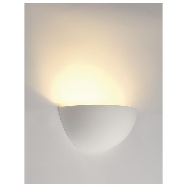 GL 101 E14 wall lamp, max. 40W, half round, white plaster image 1