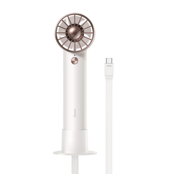 Portable Mini Fan 4000mAh with Built-in USB-C Cable, White image 6