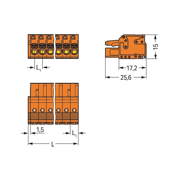 2231-323/026-000 1-conductor female connector; push-button; Push-in CAGE CLAMP® image 2