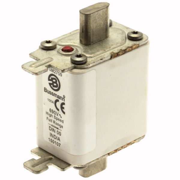 Fuse-link, high speed, 100 A, AC 690 V, DIN 00, 30 x 60 x 79 mm, gR, DIN, IEC, single indicator image 3