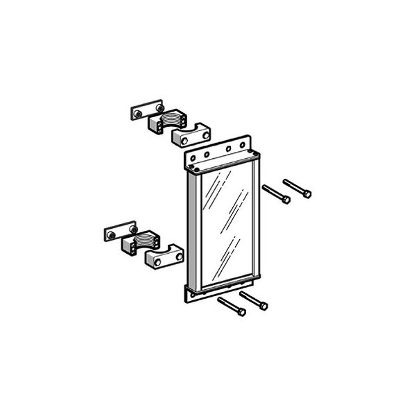 90° mirror adaptor with rotatable fixings - stainless steel - 105 mm image 1