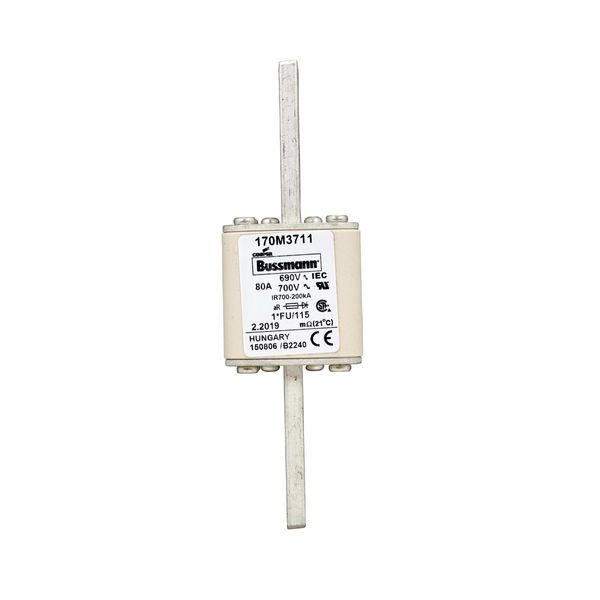 Fuse-link, high speed, 80 A, AC 690 V, compact size 1, 45 x 45 x 148 mm, aR, IEC, UL image 14