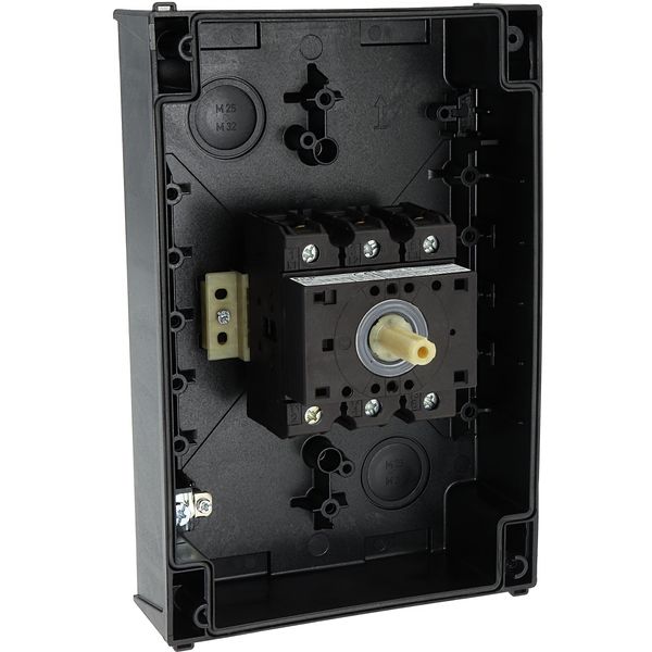 On-Off switch, P3, 63 A, surface mounting, 3 pole, with black thumb grip and front plate image 33