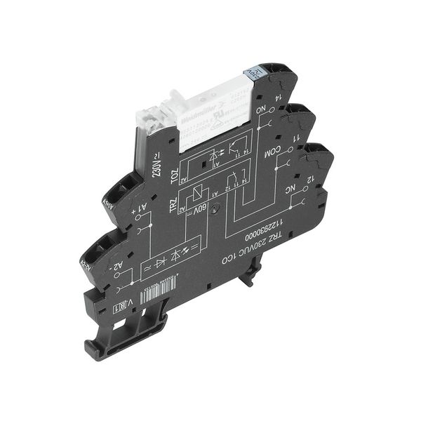 Relay module, 230 V UC ±10%, Green LED, Rectifier, 1 CO contact (AgNi  image 1