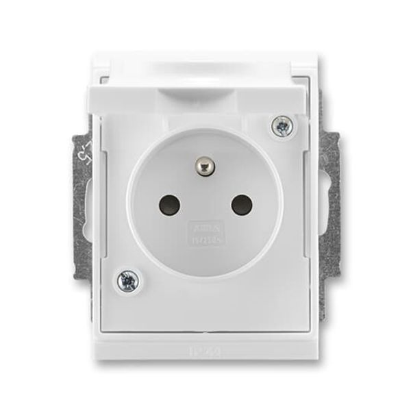 5518E-A02999 03 Socket outlet with earthing pin, shuttered, with hinged lid, IP 44 image 1