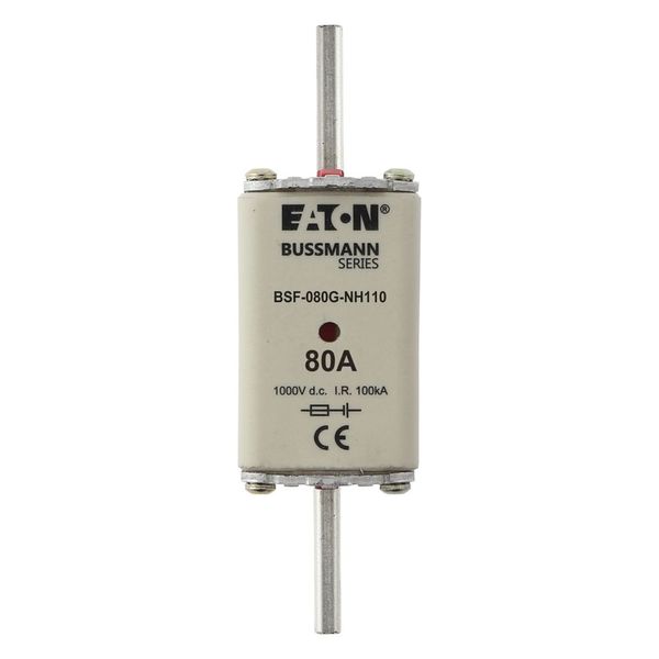 Fuse-link, high speed, 80 A, DC 1000 V, NH1, 40 x 53 x 135 mm, gBat, IEC, blade connection image 4