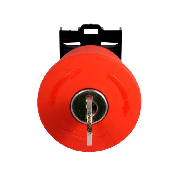 Emergency stop/emergency switching off pushbutton, RMQ-Titan, Palm-tree shape, 45 mm, Non-illuminated, Key-release, Red, yellow, RAL 3000, Not suitabl image 6