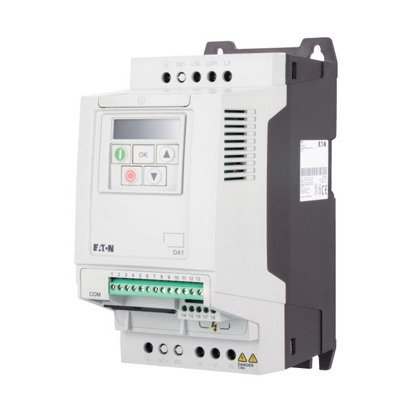 Variable frequency drive, 230 V AC, 1-phase, 7 A, 1.5 kW, IP20/NEMA 0, Radio interference suppression filter, 7-digital display assembly image 3