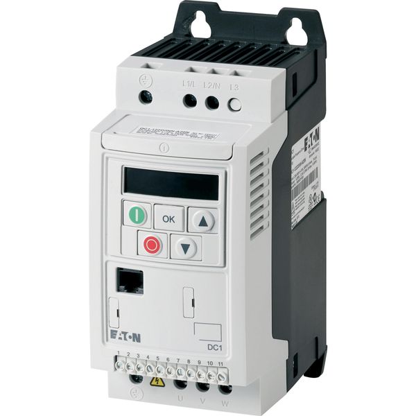 Variable frequency drive, 400 V AC, 3-phase, 2.2 A, 0.75 kW, IP20/NEMA 0, FS1 image 1
