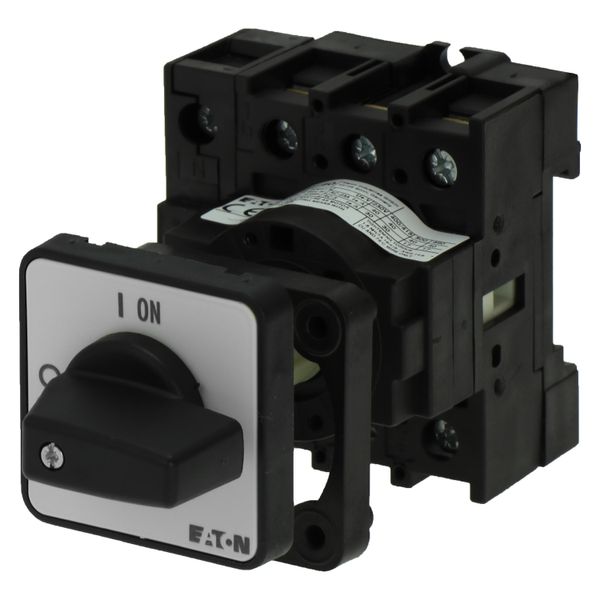 On-Off switch, P1, 40 A, rear mounting, 3 pole + N, with black thumb grip and front plate image 5