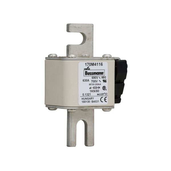 Fuse-link, high speed, 630 A, AC 690 V, DIN 1, 53 x 69 x 108 mm, aR, DIN, IEC, single indicator image 9