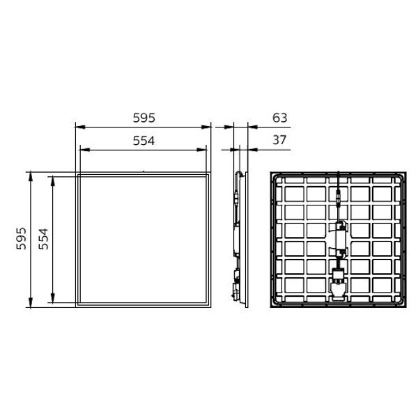 CoreLine Panel G6, All-in, 31 W, 22 W, 600x600 mm, VPC, 2900 lm, 3100 lm, 3350 lm, 3600 lm, 4000 lm, 4300 lm, 3000 K, 3500 K, 4000 K, DALI image 2