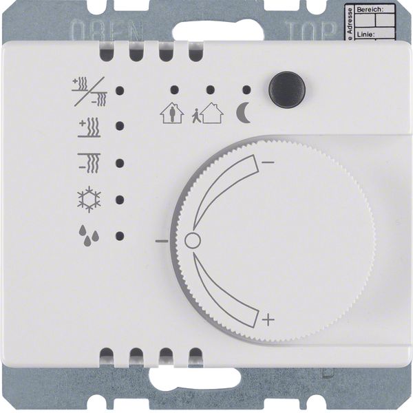 Thermostat with push-button interface, Arsys, polar white glossy image 1