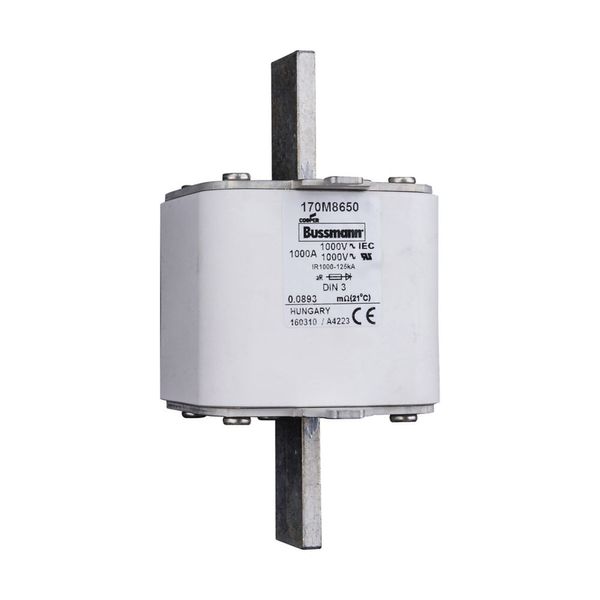 Fuse-link, high speed, 1000 A, AC 1000 V, DIN 3, 90 x 75 x 150 mm, aR, DIN, IEC, single indicator image 16