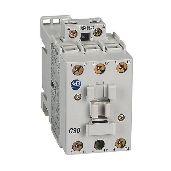Contactor, IEC, 30A, 3P, 24VAC Coil, No Auxiliary Contacts image 1