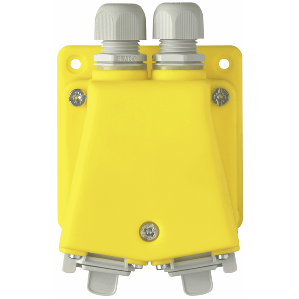 Flanged socket, IP67, yellow image 1