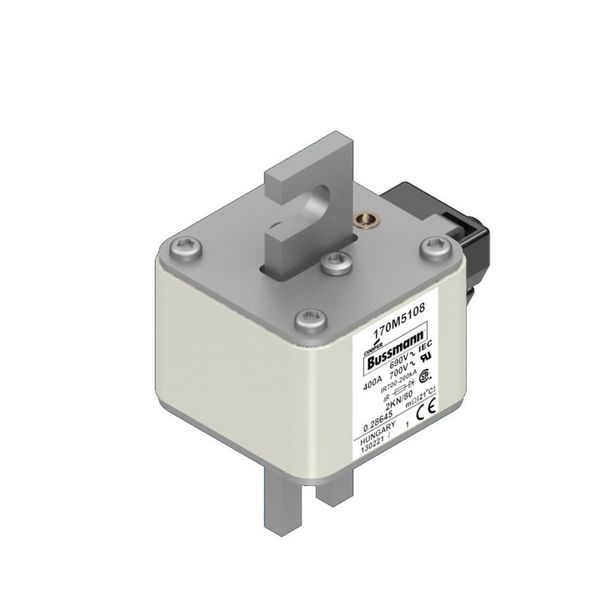 Fuse-link, high speed, 400 A, AC 690 V, size 2, 59 x 77 x 108 mm, aR, IEC, single indicator image 14