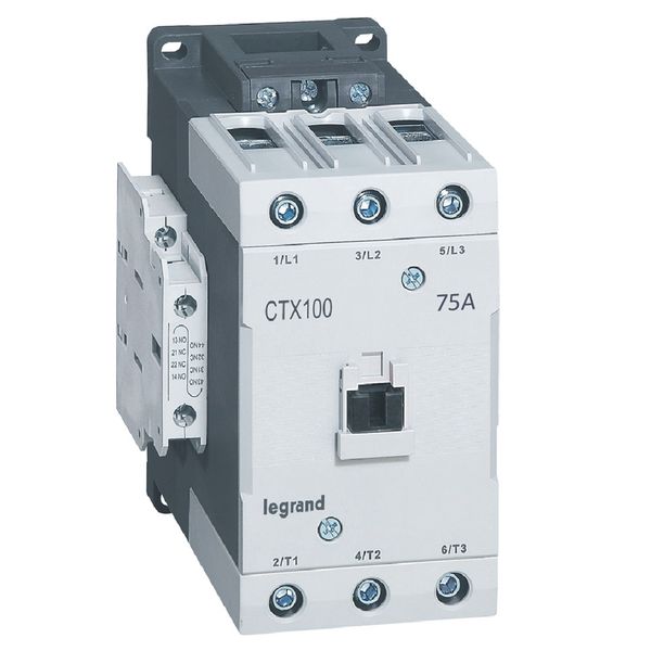 3-pole contactors CTX³ 65 - 75 A - 415 V~ - 2 NO + 2 NC - lug terminals image 1