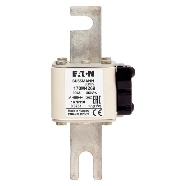 Fuse-link, high speed, 900 A, AC 550 V, DIN 1, 53 x 69 x 108 mm, aR, DIN, IEC, single indicator image 18