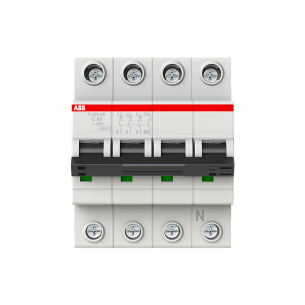 S203-C80NA Miniature Circuit Breaker - 3+NP - C - 80 A image 5