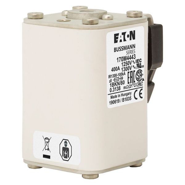 Fuse-link, high speed, 400 A, AC 1250 V, size 1, 53 x 69 x 80 mm, aR, IEC, UL, single indicator image 20