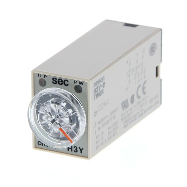 Timer, plug-in, 14-pin, on-delay, 4PDT, 3 A, 24 VAC Supply, 0.1 - 1 Se image 4