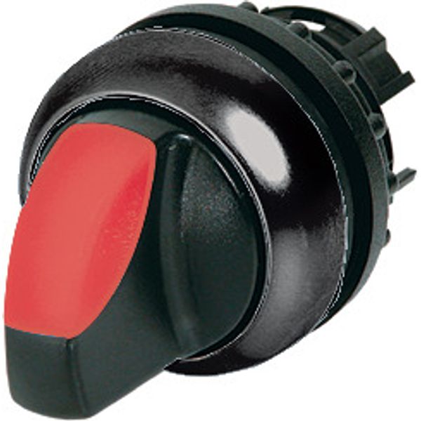 Illuminated selector switch actuator, RMQ-Titan, With thumb-grip, maintained, 2 positions, red, Bezel: black image 1