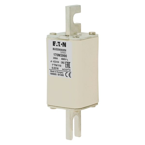 Fuse-link, high speed, 350 A, AC 1000 V, compact DIN 1, 43 x 61 x 138 mm, aR, DIN, IEC, type T indicator image 6